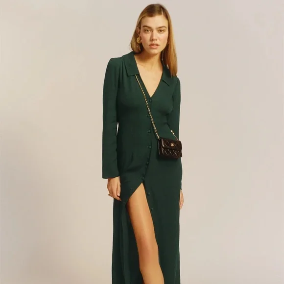 Reformation | Dresses | Reformation Kaleb Dark Green Maxi Dress | Poshmark